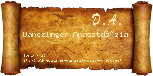 Danczinger Anasztázia névjegykártya